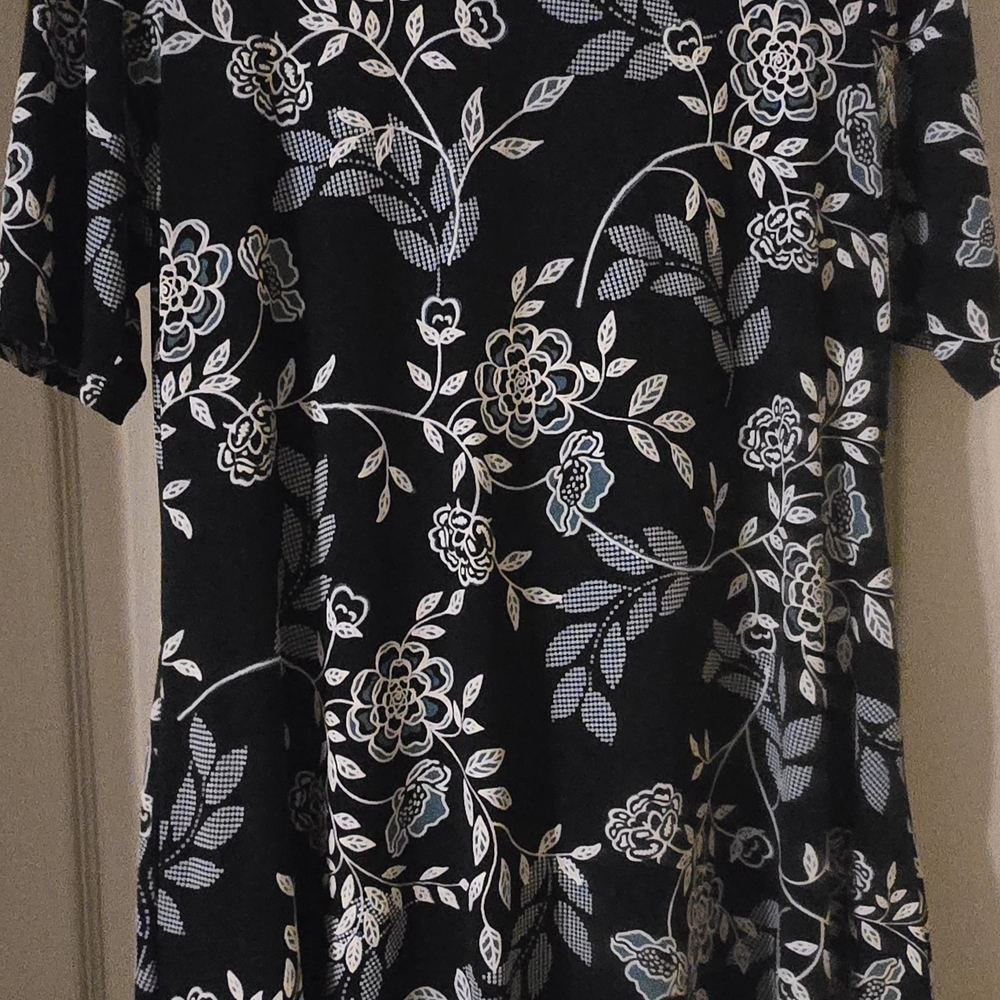 Floral Navy and White Dress